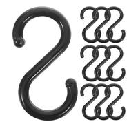 GATHINESS 50pcs Black S-Shaped Plastic Hooks Multi-Functional Hanging Hooks Not Easy to Rust Or Bend Closed for Kitchen Bathroom Closet Clothes Hangers