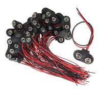 GATHINESS 50pcs Electric Cable 9v Battery Clip T-type Connector with Iron and Pu Leather, for Protective Use in Electronics and Replacing Battery Connectors