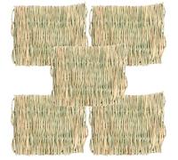 GATHINESS 5pcs Bunny Mat Small Animal Grass Mat Bedding for Rabbits Chinchillas Cats Cooling Summer Little Bed with Teeth Grinding Function