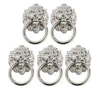GATHINESS 5pcs Lion Head Pull Handles Zinc Alloy Cabinet Rings Replacement