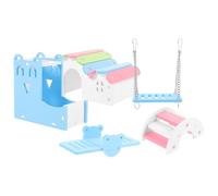 GATHINESS 5pcs Small Pet House for Hamsters and Small Hedgehogs Pvc Material Hamster Cabin Set Colourful Hideout for Home Use Sturdy and Safe Random Color