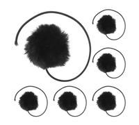 GATHINESS 6pcs Black Plush Cat Dangling Ball with Bells for Interactive Entertainment and Exercise Replacement Accessories for Cat Tree Tower Scratching Posts and Play