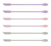 GATHINESS 6pcs Reptile Feeding Spoon Silicone Long Handle Gecko Food Mixing Tool for Lizard Bearded Dragon Small Animal Pet Care