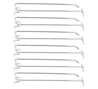 GATHINESS 6pcs Silver Iron Pegboard Shelf Hook Multi-Functional Longer Design for Shelf Management and Stores Suitable for Tools and Other Objects