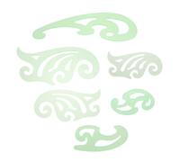 GATHINESS 6pcs Template Ruler Set Geometric Templates for Designers Engineers Pet Material Styles Shapes Measuring Drafting Tools Home Factory Use