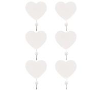 GATHINESS 6pcs Wooden Heart Shape Wall Hanger Hooks Multi-Functional and Space-Saving Coat and Umbrella Hooks for Small Spaces and Back the Door