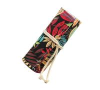 GATHINESS 72 Slots Cotton Pencil Wrap Roll up Case with Ethnic Style, Well Made and Portable Pencil Pouch Organizer for Artists and Graders