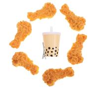 GATHINESS 7pcs Fried Chicken Leg Milk Tea Hair Clip Pvc Realistic Decorative Hairpin for Women Home Decor Kitchen Decorations Random Color