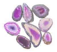 GATHINESS 8pcs Perforated Agate Pieces Agate Pendants Elegant Purple Polished Decorative Charms for Women DIY Necklace Jewelry Making