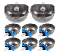 GATHINESS 8pcs Rabbit Watering Bowl for Small Pets and Rabbits Gravity-fed Automatic Water Drinker with Detachable Plastic and Stainless Steel Design and Spaces