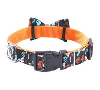 GATHINESS Adjustable Halloween Pet Collar for Cats and Dogs with Comfortable Black Cloth Material and Adorable Bow-knot Decor Design, for Halloween Party Accessories