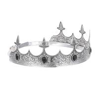 GATHINESS Adjustable Silver Rhinestone King Crown Headband for Men and Women, Medieval Style Party Headwear with Comfort Fit and Breakage Resistance, for Christmas, New Year, and Festive