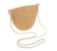 GATHINESS Adorable Woven Straw Coin Purse with Shoulder Design, Handmade Yellow Straw Cotton Wicker Bag for Daily Coin Storage and Small Present, for Beach Use