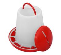 GATHINESS Automatic Thickened 1.5kg Connected Feeder Chicken Red-white Hanging Container No Waste Poultry Suitable for Chickens Geese Quails