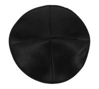 GATHINESS Black Handmade Polyester Kippah Cap, Jewish Head Covering Prayer Cap for Men, Lightweight Round Skullcap with Intricate Stitching for Ceremonies and Group Gatherings