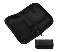 GATHINESS Blood Organizer Case with Zipper, Portable Black Pouch | Zinc Alloy, PVC and Fabric Build, Mesh Pockets with Elastic Straps, for Strips, Sensors, Car or Campus