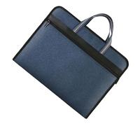 GATHINESS Blue Canvas File Bag with Zipper Closure and Multilayer Design, Professional Document Holder Tote Bag for Traveling and Formal Occasions, Prevents Files from Falling, Handcarry