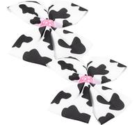 GATHINESS Bowknot Hair Clips with Secure Clips, Not Easy to Fall 2pcs Cow Print Adorable Cloth Hair Accessories for Casual and Formal Events