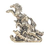 GATHINESS Brass Horse Figurine Desktop Horse Decor Smooth Surface One-piece Molding Office and Travel Commemoration Table Decoration