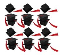 GATHINESS Candy Boxes Paper Material with Red Tassel 50pcs Black Graduation to Store Small Items and Candy Graduation Time Party Decorations