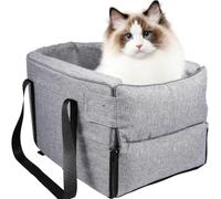 GATHINESS Car Armrest Pet Dog Seat with Handles for Dogs Safety Hook and Sticky Closure Secure Console Travel Accessory Comfortable Pet Seat Enhances Intimacy and Stability in Vehicle