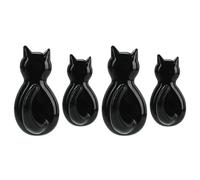 GATHINESS Cat Tail Self Adhesive Hooks 4Pcs Plastic Wall Mounted Hooks No Drill Japanese Style for Kitchen Bedroom Entryway Hanging Storage