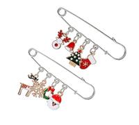 GATHINESS Christmas Brooch 2Pcs Rhinestone Bell Pins Elegant Pins for Sweater Decoration at Christmas Events