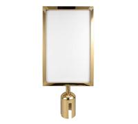 GATHINESS Commercial Stanchion Top Sign Frame A4 Gold Metal Portrait Display for Airport Queuing Posts and Crowd Control Use