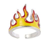 GATHINESS Creative Fire Design Decorative Finger Ring for Occasions, Metal Material Smooth and Comfort Fit, Anti-rust Fashionable Ring for Women and Men