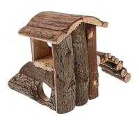 GATHINESS Creative Wooden Hamster House Castle for Chinchilla and Rat with Multi-layer Design, Coffee Colour, Providing Warm Shelter and Soothing Emotions, Small Pet Hut for Comfortable