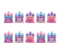 GATHINESS Cute Castle Pencil Erasers for School and Arts Crafts Activities Random Color 10pcs with Smooth Erasing Function and Compact Portable Size, Fun Cartoon Erasers