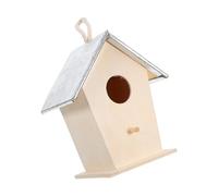 GATHINESS Decorative Wooden Bird Nest House for Garden with Reinforced Iron Sheet, Weatherproof and Easy to Hang, Protects Small Birds from Harsh Weather and Predators, for Patio and Outdoor