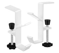 GATHINESS Desk Hook for Bag Compact and Simple Design Adjustable Range 0.8-6.8cm 2 Pcs Office Desk Bag Hanger Made of Space Aluminium with Strong Weight-Bearing to 30kg for Office