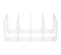 GATHINESS Desktop Document Organizer Rack for Office Desk with 4 Compartments Plastic File Holder, Modern Design Desktop Storage Rack for Document Sorting and Office Decor