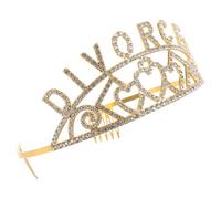 GATHINESS Divorce Celebration Tiara with Hair Combs Delicate Rhinestone Crown Headband for Women’S Single Party and Photo Prop