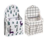 GATHINESS Door Back Storage Bag with Multi-Pocket Design 2pcs Hanging Pouch Cotton Linen for Layered and Classified Storage, Practical and Convenient to Use, for Chair Armrest and Home