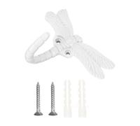 GATHINESS Dragonfly Wall Mounted Hanger Iron Coat Hook with Decorative Effect for Bathroom Entryway Bedroom White 4.5 Inch