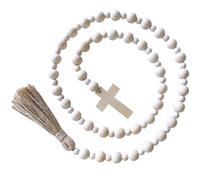 GATHINESS Easter Wooden Bead Tassel String Party Hanging Pendant 35x20x5cm Wood Linen Rope Simple Color Design Decorative Easy to Hang Lightweight Daily Decoration