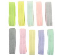 GATHINESS Elastic Bands for Sewing and Hair 10Pcs Colorful Fold Over Ribbons Small Pack for Garment Accessories and Crafts, Stretch Ribbon for DIY Clothing Projects