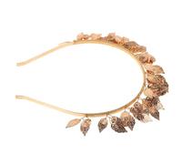 GATHINESS Elegant Bridal Crown Leaf Headpiece Fine Alloy Workmanship for Graduation Week, Wedding, and Dancing Party, Golden Vintage Style Wedding Hair Decor for Bride and Female Friends