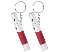 GATHINESS Emergency Survival Whistle Outdoor Whistle 2pcs, with Compass and Flashlight Aluminium Alloy with Keychain, Good Volume for Life-saving and Outdoor Survival Activities