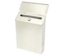 GATHINESS European Style Lockable Iron Wall Mounted Mailbox Beige Pastoral Letter Post Container Multi-functional Mail Storage Box for Home and Outdoor Use