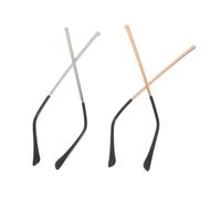 GATHINESS Eyeglass Arms Replacement Metal Temple Legs Silver Steel and Silicone Temple Tips 2 Pair for Eyeglasses and Spectacles Repair Parts
