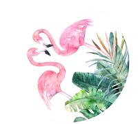 GATHINESS Flamingo Lovers Design Round Floor Sticker Tile with Waterproof and Non-Slip PVC Material, Creative 3D Floor Sticker Suitable for Living Room and Room Decoration