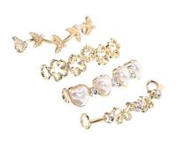 GATHINESS Floral Pearl Rhinestone Shoe Clips 4 Pcs Decorative Charms for Sneakers Flats Boots Casual Wear and Social Gatherings