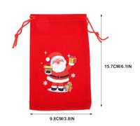 GATHINESS Gift Bags with Easy Open and Close Feature Velvet Drawstring 10pcs Christmas Reusable Cloth Pouch Classic Red Christmas Stocking Sacks for Storing Pendants and Snacks