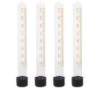 GATHINESS Glass Test Tubes 4pcs 15ml High-temperature Resistant Laboratory Scientific Experiment Container with Screw Caps and Rubber Gaskets