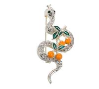 GATHINESS Golden Snake Unique Chic Accessory Elegant Brooch Pin with Rhinestone Decoration, Zinc Alloy Material Zodiac Snake Year Theme Ornament for paired with Dresses Or Bags