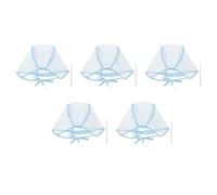 GATHINESS Hair Highlighting Hat and Dye Cap Set, Elastic Design, Pe and Aluminium, Blue, 5 Highlight Caps and 5 Crochet Hooks, for Home Use and Salon, for First-time Users and Hair Stylists