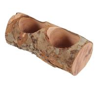 GATHINESS Hamster Food Bowl Wooden Feeding Dish, Double Slot, Brown, Completely Washed, Smooth Surface, for Hamster and Hedgehog
